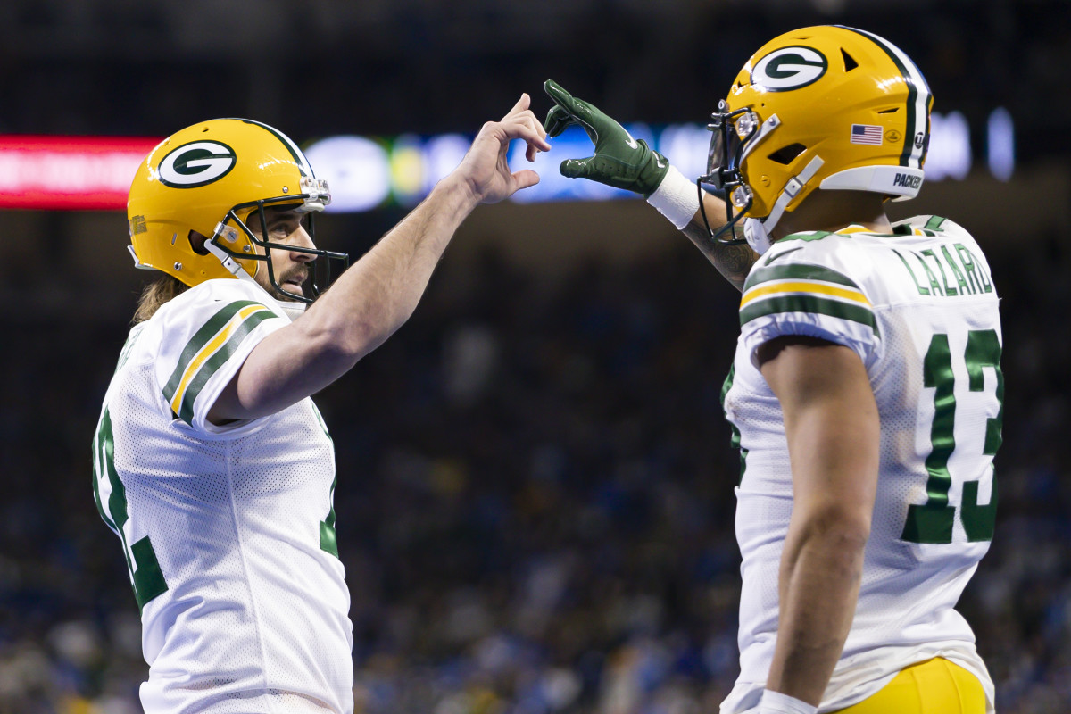 Quarterback Aaron Rodgers and Receiver Allen Lazard